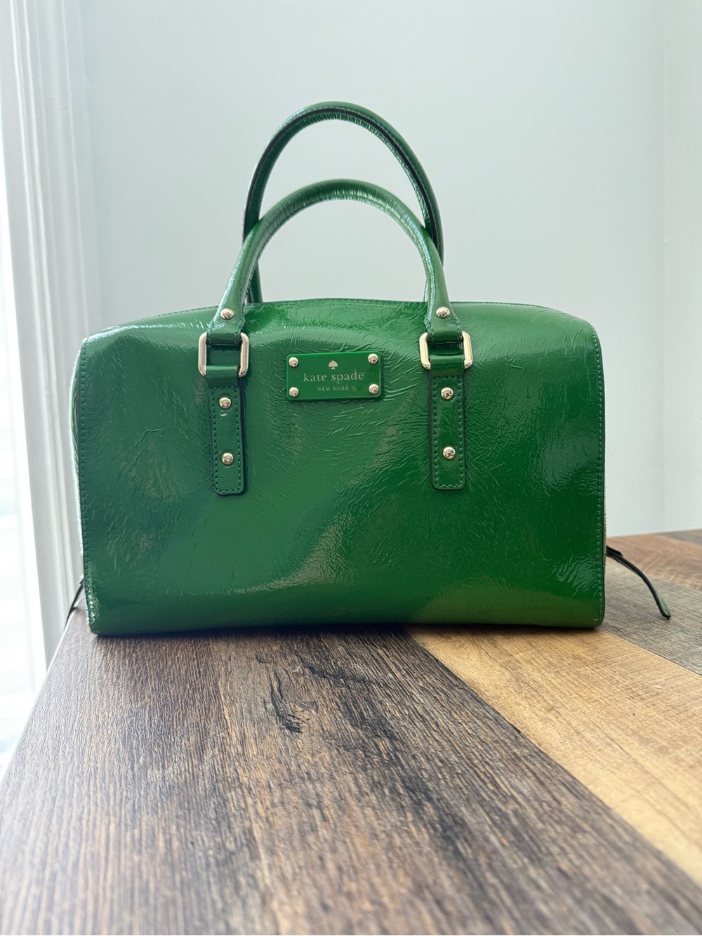 kate spade Glossy Kelly Green Patent Satchel